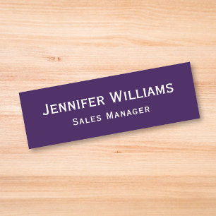 Modern Dark Purple Professional Business Executive Name Tag