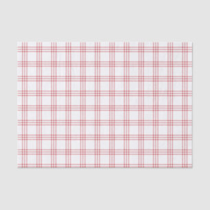 Modern Dark Red and White Plaid Tissue Paper