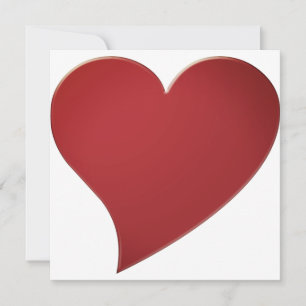 Modern dark red big heart elegant cute card