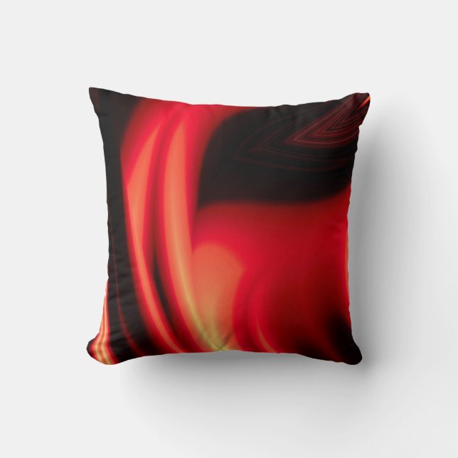 Modern Dark Red Black Color Abstract Throw Pillow (Front)