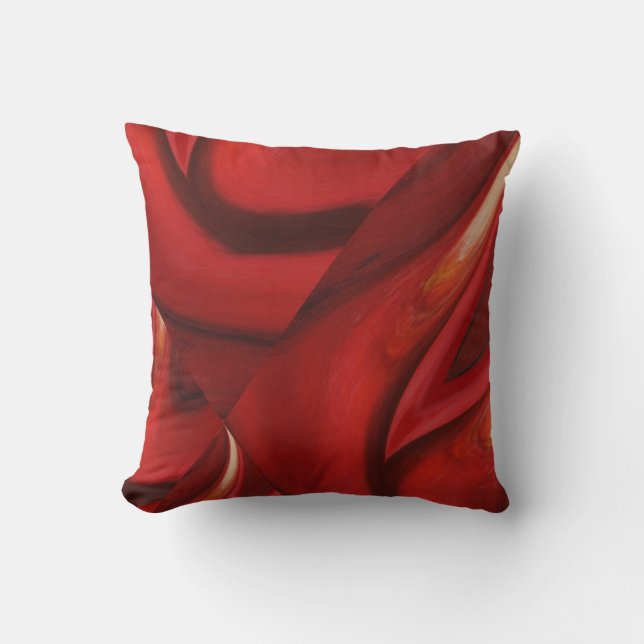 Modern Dark Red Brow Abstract Throw Pillow (Front)