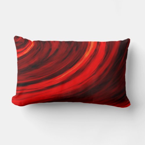 Modern Dark Red Brown Color Abstract Lumbar Pillow