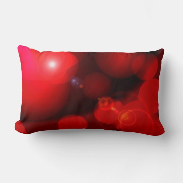 Modern Dark Red Color Abstract Lumbar Pillow (Front)