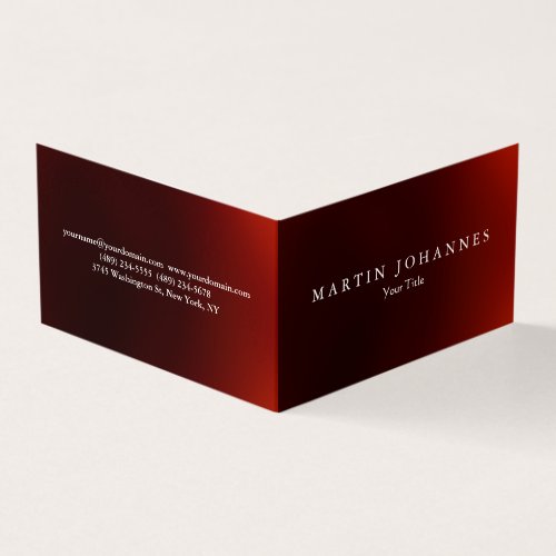 Modern dark red professional minimalist business card