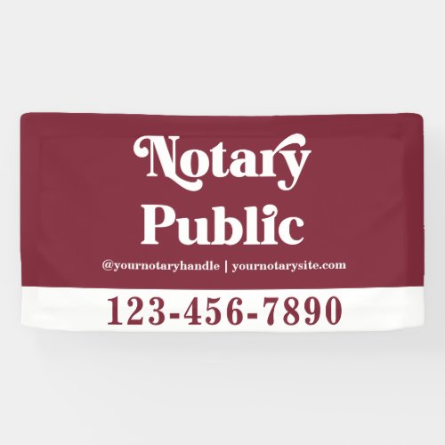 Modern Dark Red Vintage Notary Company Display Banner
