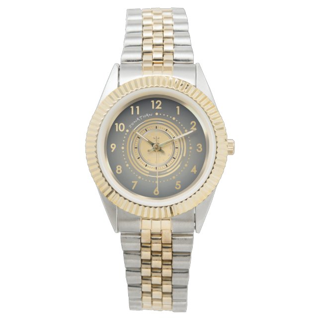 Modern Dark theme Two-Tone Classic Watch Custom (Front)