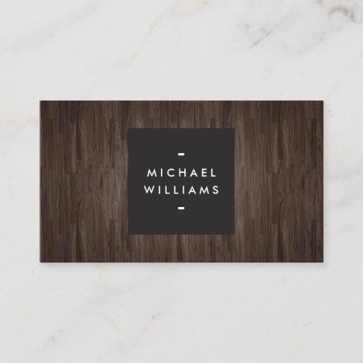 Customizable Modern Dark Wood Professional Business Card