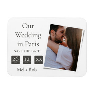 Modern Date Boxes UK Photo Save The Date Magnet