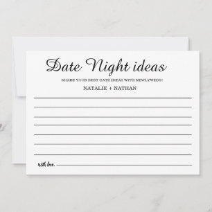 Modern Date Night Card Bridal shower Game sign