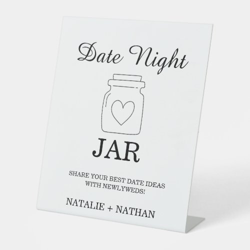 Modern Date Night Card Bridal shower Game sign