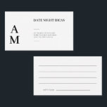 Modern Date Night Ideas Wedding Cards<br><div class="desc">Your guests are going to love these cards. They will write down their favorite date ideas and then sign it. You will enjoy looking through these cards after your wedding. This is part of our modern bold typography collection where you'll find matching and coordinated items for your wedding. Need help...</div>