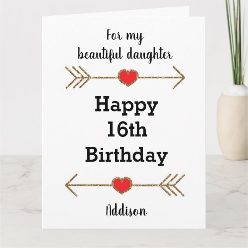 Modern Daughter 16th Birthday Big Card