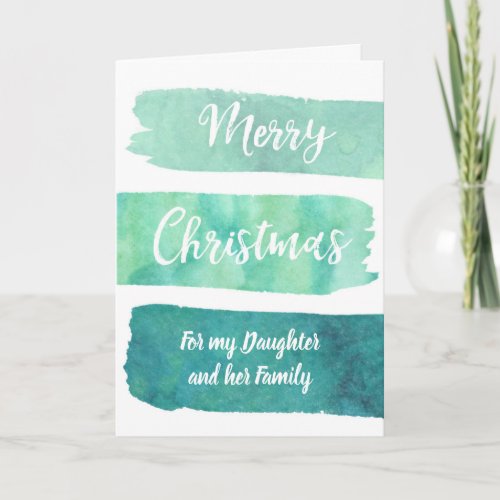 Modern Daughter  Family Merry Christmas Card