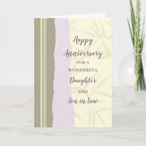 Modern Daughter  Son in Law Wedding Anniversary Card