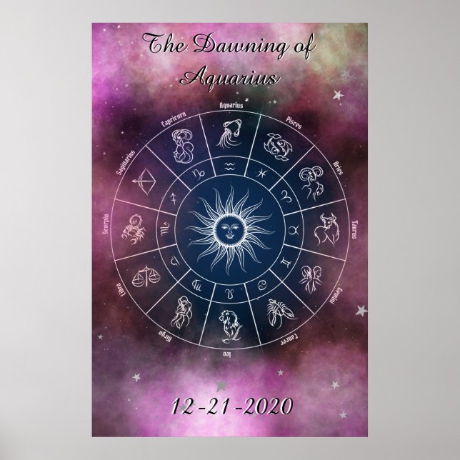 Modern Dawning of Aquarius Wheel Quote Poster (Front)