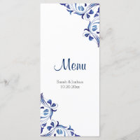 Modern Day Blue Sapphire Floral - Menu