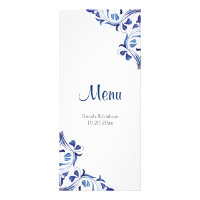 Modern Day Blue Sapphire Floral - Menu