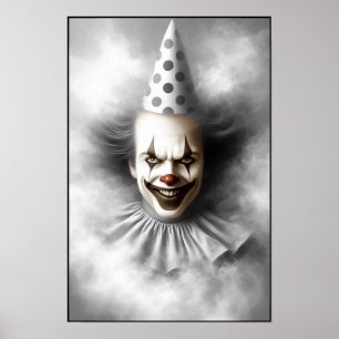Modern Day Creepy Clown Portrait Poster