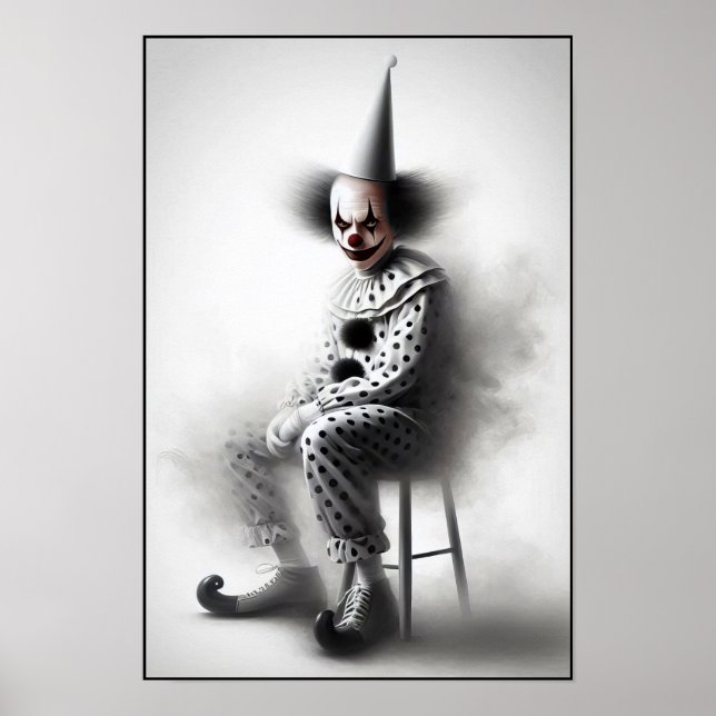 Modern Day Creepy Clown Portrait  Poster (Front)
