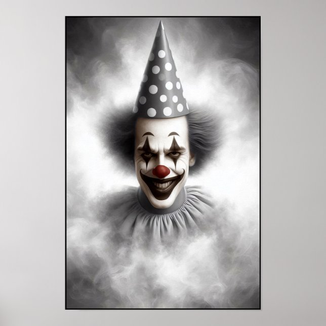 Modern Day Creepy Clown Portrait  Poster (Front)