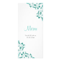 Modern Day Teal Floral - Menu