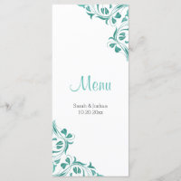 Modern Day Teal Floral - Menu