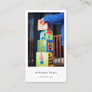 Modern Daycare Babysitter Monogram Nursery Business Card