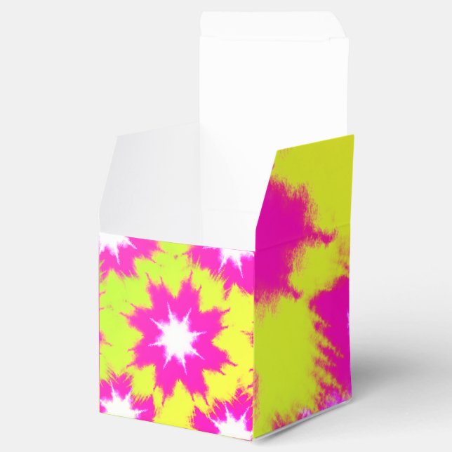 Modern Dazzle Rose Green Yellow Tie Dye Favor Boxes (Opened)