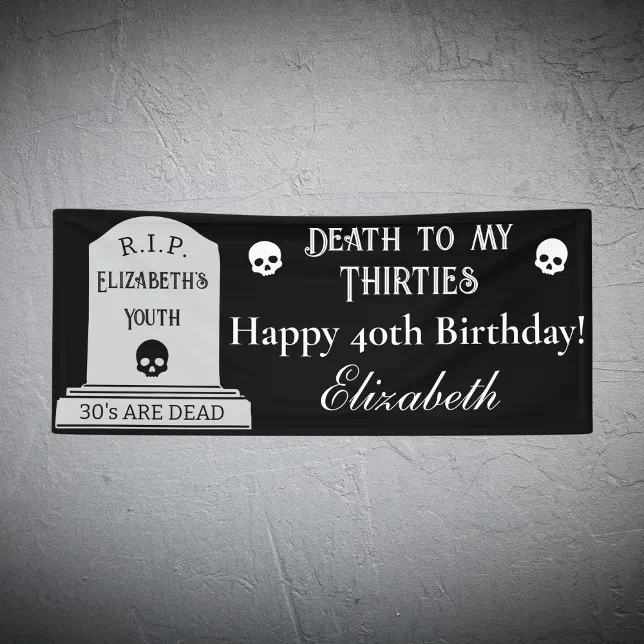 40. Geburtstag Dekoset „Death To My 30s“ – Lustige Beerdigungsparty Für Die Jugend