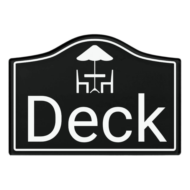 Modern Deck Vacation Rental Sign (Small Crest Front)