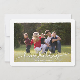 Modern Deckle Happy Holidays Photo Card