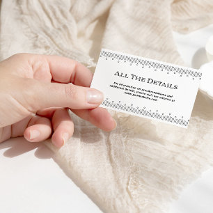 Modern Deco   Black and White Wedding Details Enclosure Card