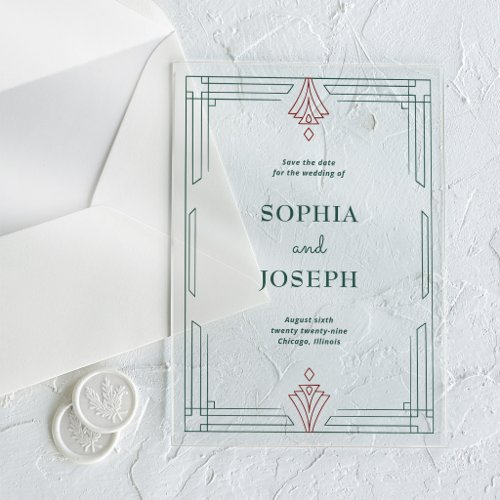 Modern Deco | Christmas Wedding Save the Date