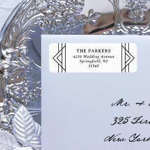 Modern Deco Classic Geometric Black and White Label