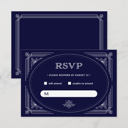 Modern Deco | Dark Navy Blue and White