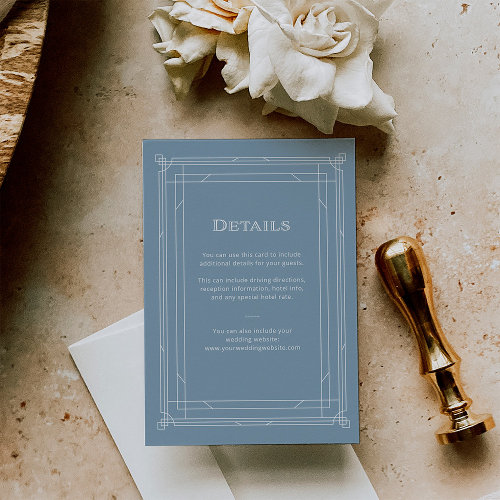 Modern Deco | Dusty Blue Wedding Guest Details