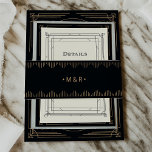 Modern Deco | Elegant Black and Faux Gold Wedding Invitation Belly Band<br><div class="desc">These glamorous wedding belly bands feature a modern spin on classic art deco. Ornate,  faux gold look geometric borders and your initials decorate an elegant onyx black background for a dramatic,  vintage wedding look.</div>