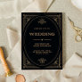 Modern Deco | Elegant Black and Gold Wedding Invitation