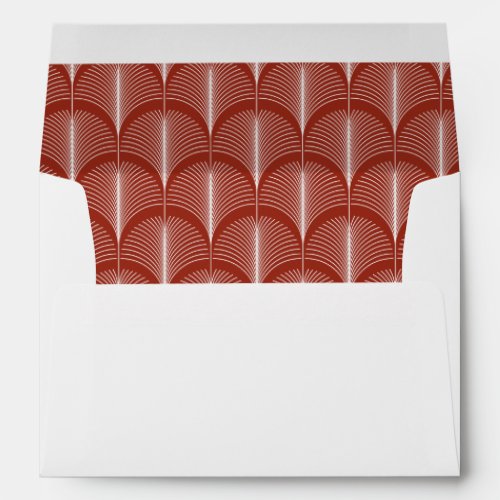 Modern Deco  Elegant Festive Red Wedding Envelope