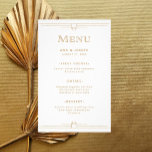 Modern Deco | Elegant Gold and White Wedding Menu Flyer<br><div class="desc">This glamorous wedding menu features a modern spin on classic art deco. Ornate,  faux gold look geometric borders and ornamentation decorate an elegant white background for a dramatic,  vintage 1920's dinner menu look.</div>