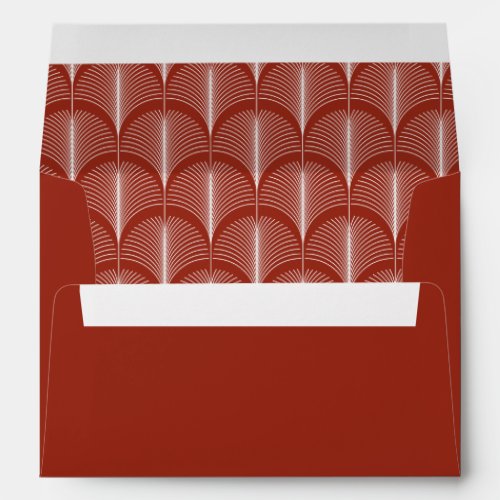 Modern Deco  Elegant Holiday Red Wedding Envelope