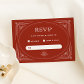 Modern Deco | Elegant Red Holiday Wedding RSVP Card