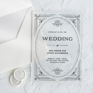 Modern Deco Elegant Wedding Acrylic Invitations