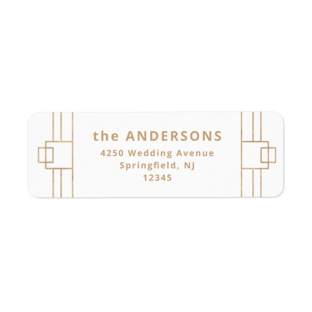 Modern Deco | Faux Gold and White Label (Front)