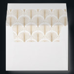 Modern Deco | Faux Gold Look and White Wedding Envelope<br><div class="desc">These glamorous wedding envelopes feature a modern spin on classic art deco. An ornate,  faux gold look geometric pattern decorates the inside of this elegant white envelope for a dramatic,  vintage wedding look. Your return address goes onto the back flap.</div>