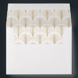 Modern Deco | Faux Gold Look and White Wedding Envelope<br><div class="desc">These glamorous wedding envelopes feature a modern spin on classic art deco. An ornate,  faux gold look geometric pattern decorates the inside of this elegant white envelope for a dramatic,  vintage wedding look. Your return address goes onto the back flap.</div>