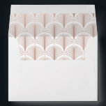 Modern Deco | Faux Rose Gold and White Wedding Envelope<br><div class="desc">These glamorous wedding envelopes feature a modern spin on classic art deco. An ornate,  faux rose gold look geometric pattern decorates the inside of this elegant white envelope for a dramatic,  vintage wedding look. Your return address goes onto the back flap.</div>