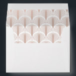 Modern Deco | Faux Rose Gold and White Wedding Envelope<br><div class="desc">These glamorous wedding envelopes feature a modern spin on classic art deco. An ornate,  faux rose gold look geometric pattern decorates the inside of this elegant white envelope for a dramatic,  vintage wedding look. Your return address goes onto the back flap.</div>