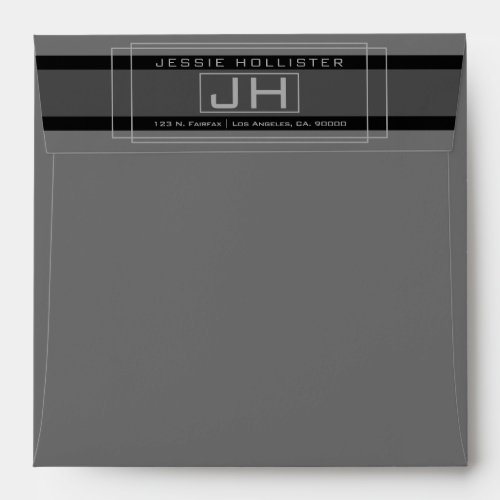 Modern Deco Framed Grey  Dark Grey Professional Envelope