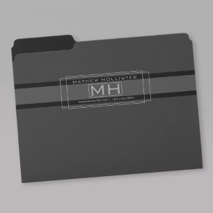 Modern Deco Framed Grey & Dark Grey Professional File Folder
